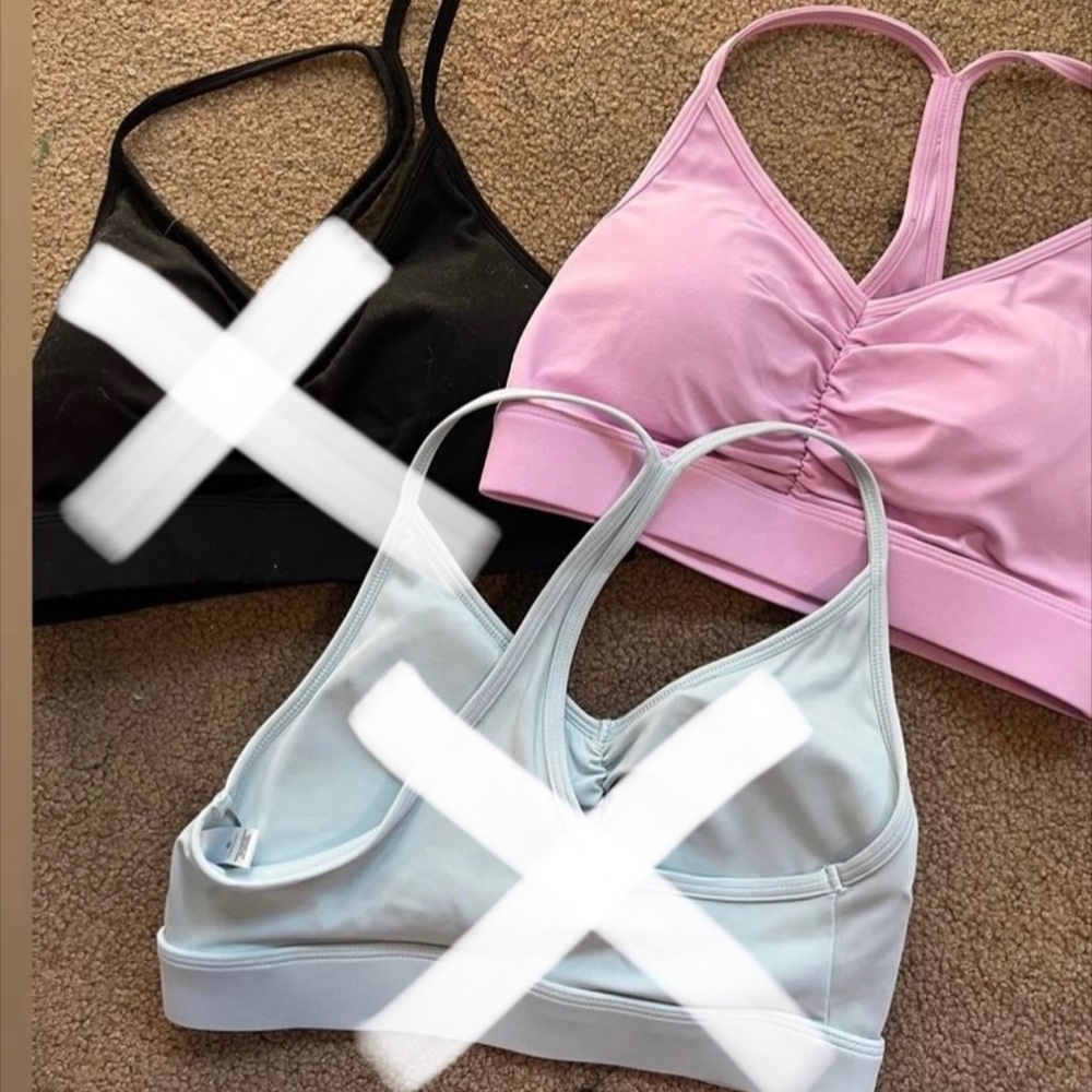 pink ruched sports bra
